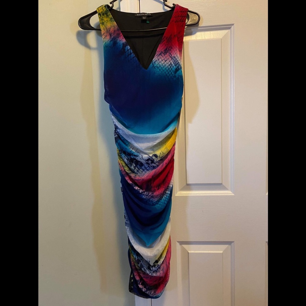 Boston Proper Snakeskin Mesh Multiple Color Dress - Picture 4 of 6